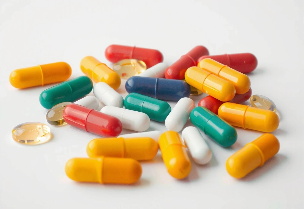 Nahaufnahme von verschiedenen Vitamin- und Mineralpräparaten, symbolisch für Mikronährstoffe.